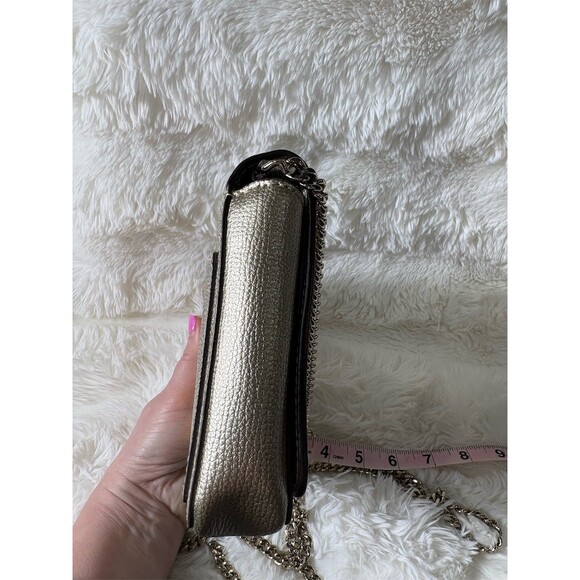 Kate Spade New York Sylvia Wallet Crossbody Purse Gold Small Chain Strap - Picture 6 of 10